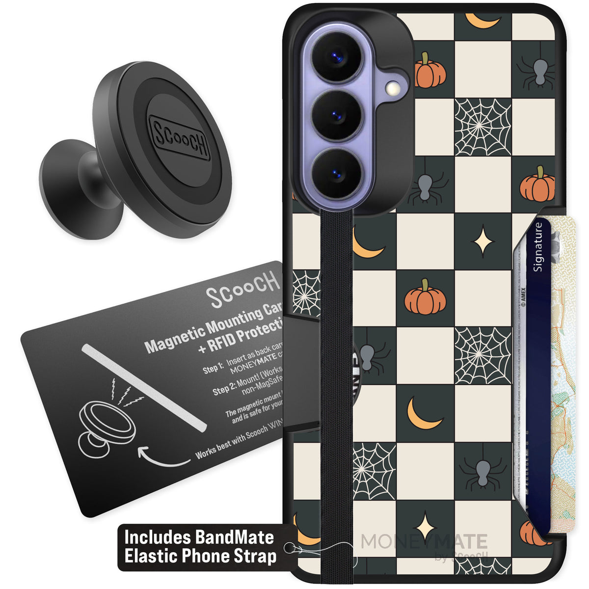 Scooch Moneymate Spooky Squares for Galaxy S26+ — Starter Bundle
