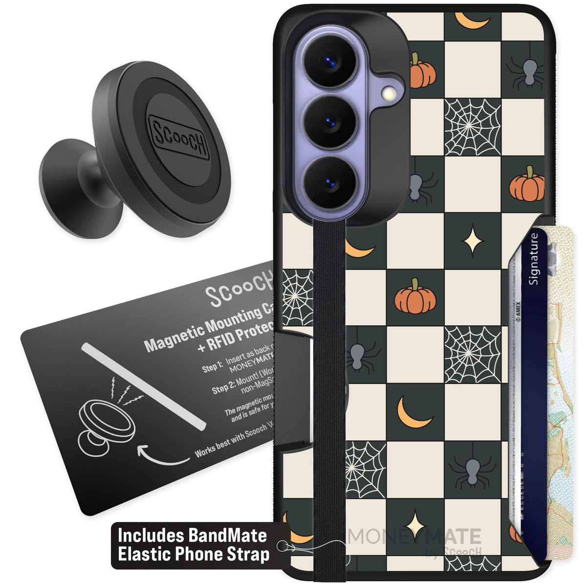 Scooch Moneymate Spooky Squares for Galaxy S26 — Starter Bundle