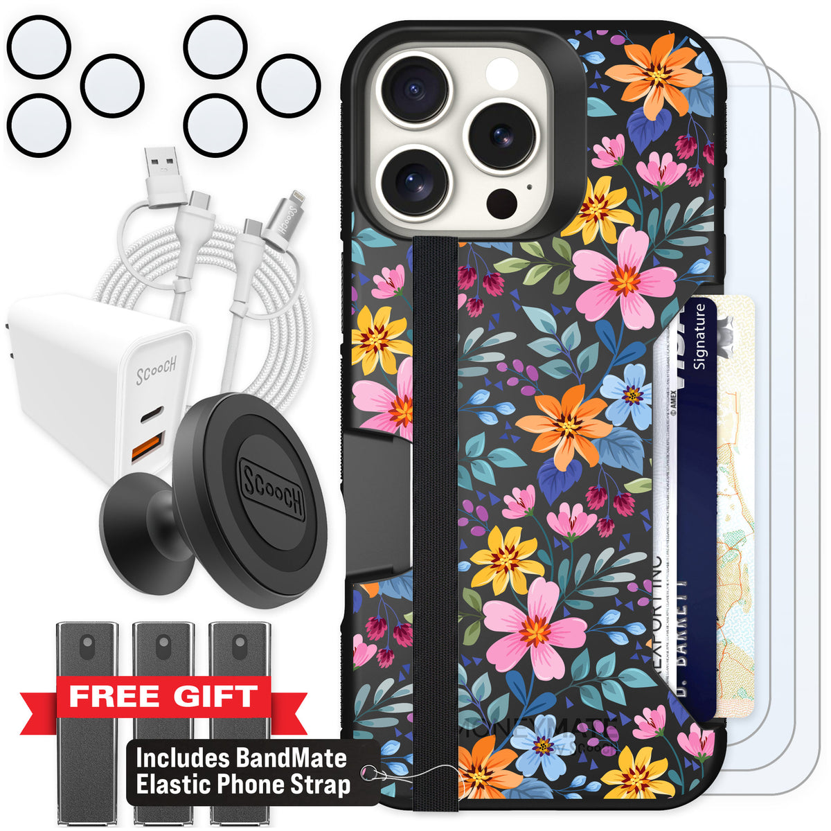 Scooch Moneymate Full Bloom for iPhone 16 Pro Max — Ultimate Bundle