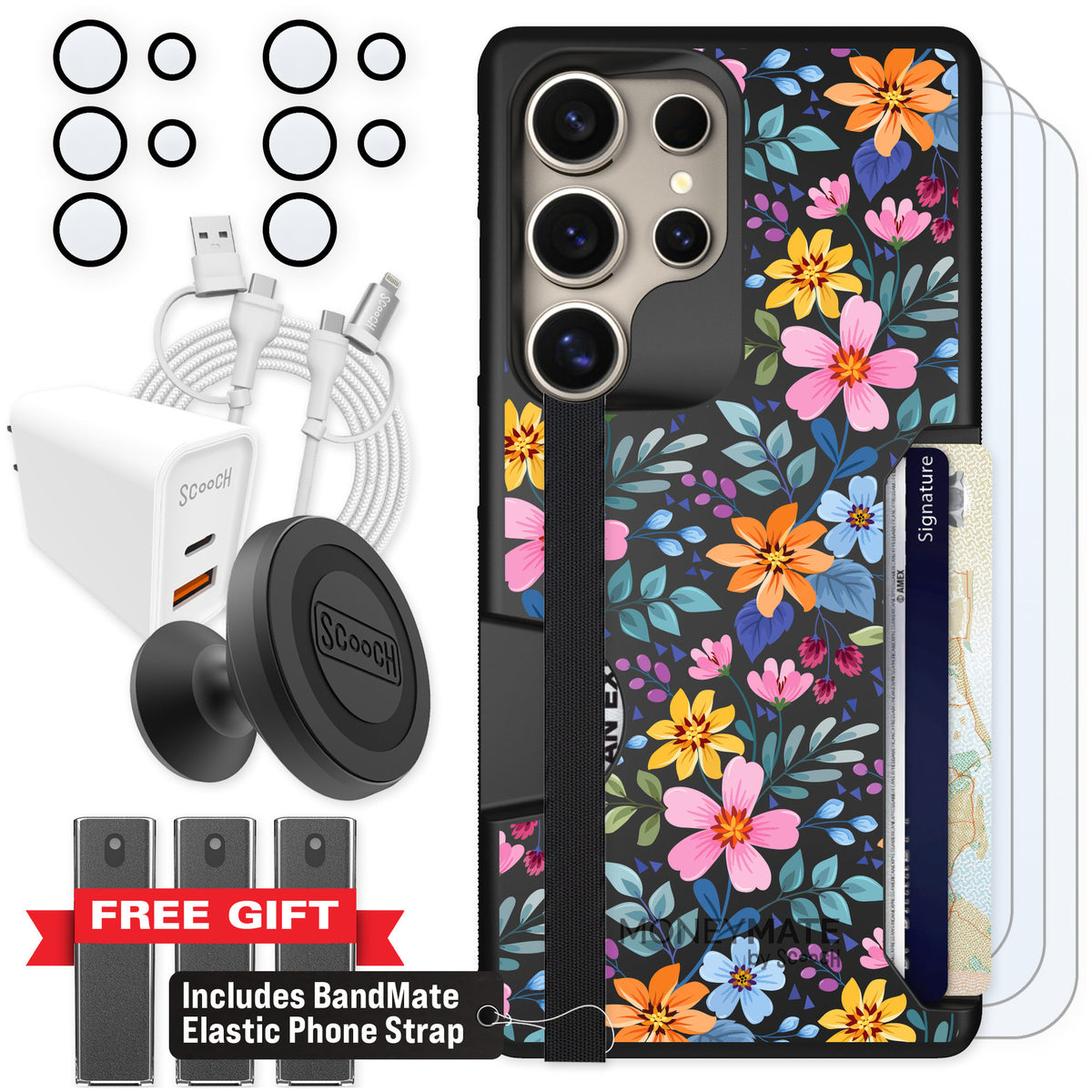 Scooch Moneymate Full Bloom for Galaxy S25 Ultra — Ultimate Bundle