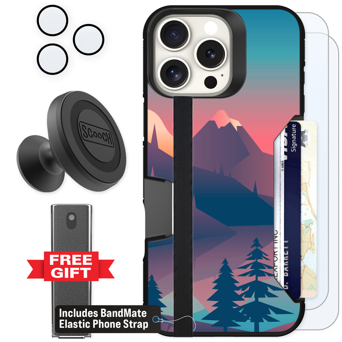 Scooch Moneymate Mountain Range for iPhone 16 Pro Max — Defender Bundle