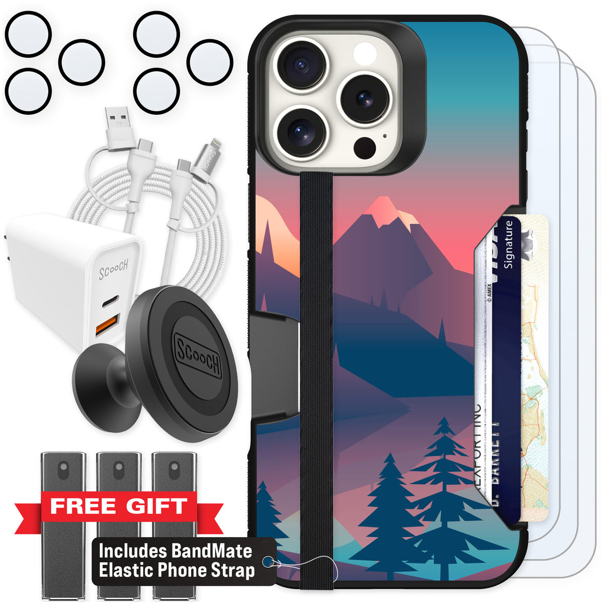 Scooch Moneymate Mountain Range for iPhone 16 Pro Max — Ultimate Bundle
