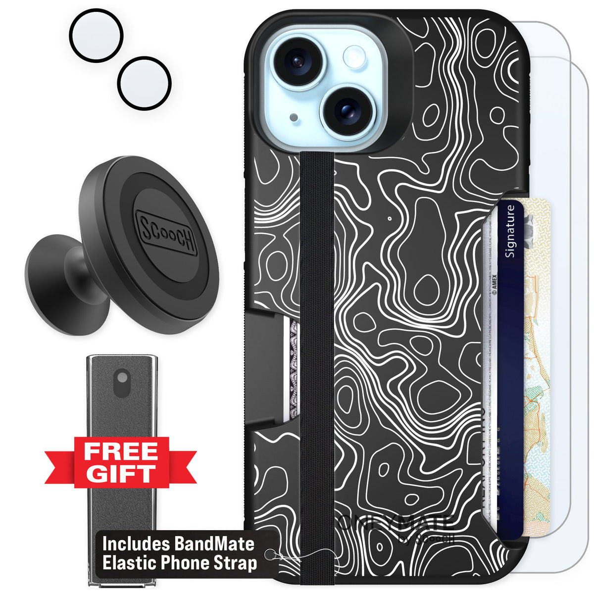 Scooch Moneymate Topography for iPhone 15 — Defender Bundle