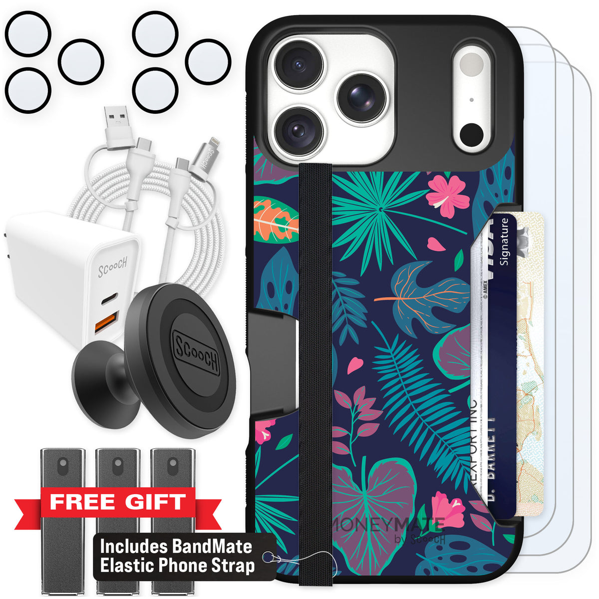 Scooch Moneymate Tropical Leaves for iPhone 18 Pro Max — Ultimate Bundle