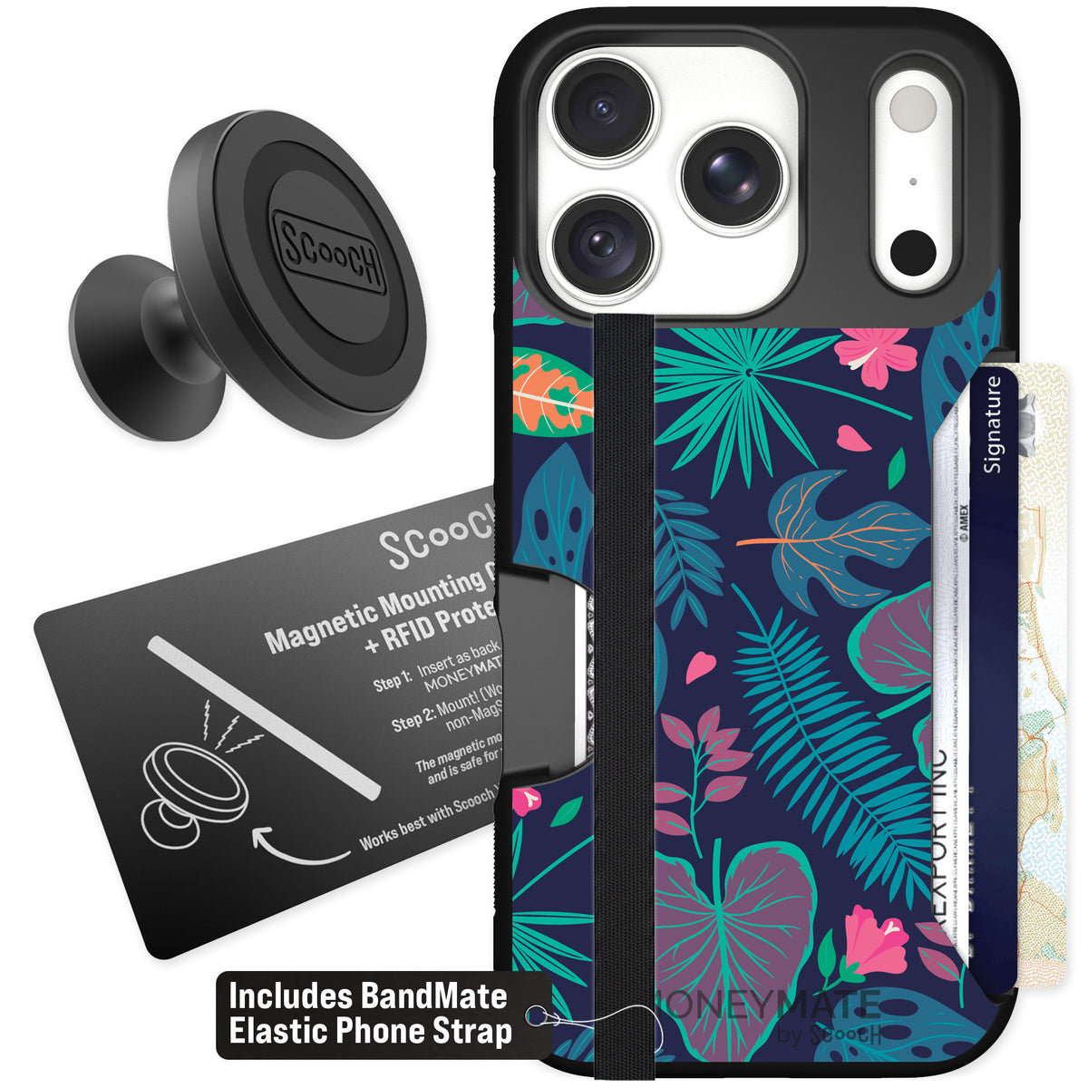 Scooch Moneymate Tropical Leaves for iPhone 18 Pro — Starter Bundle