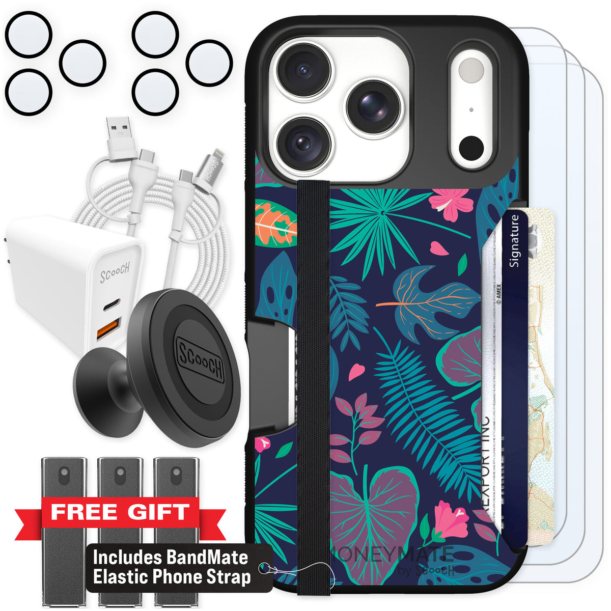 Scooch Moneymate Tropical Leaves for iPhone 18 Pro — Ultimate Bundle