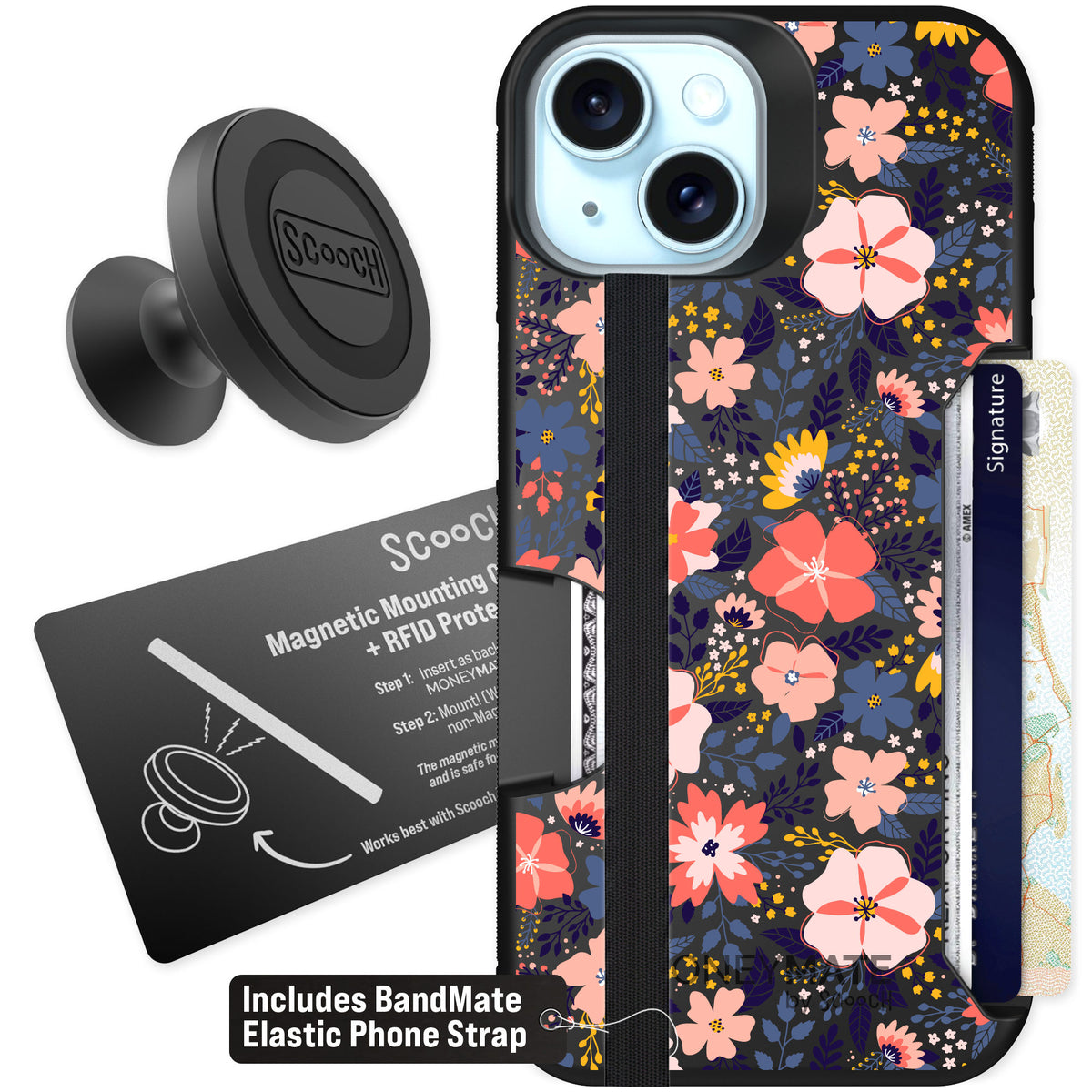 Scooch Moneymate Wildflowers for iPhone 15 — Starter Bundle