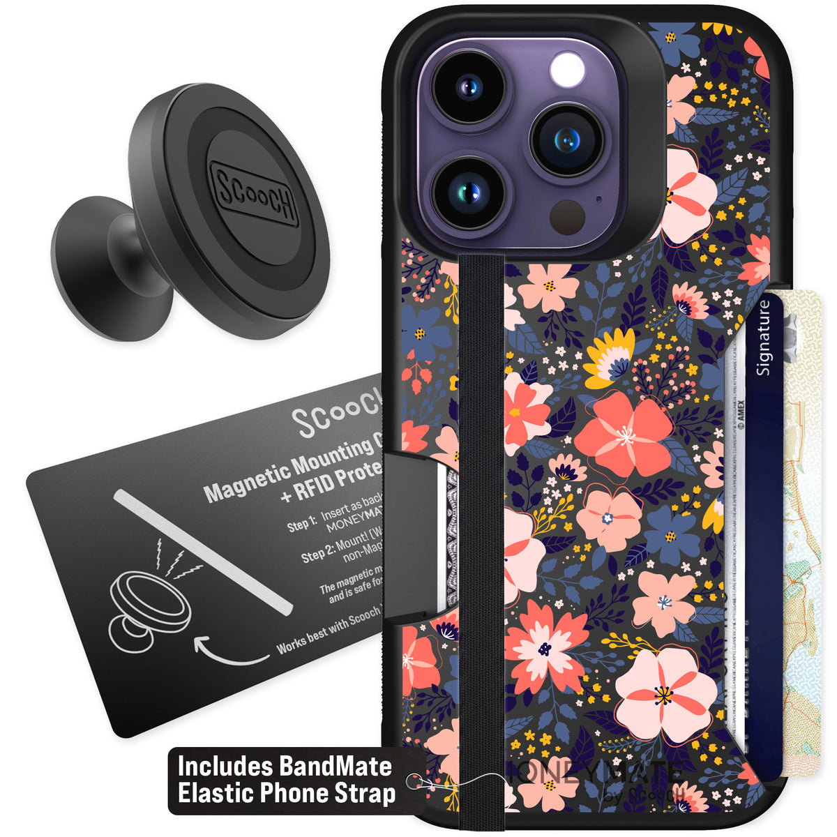 Scooch Moneymate Wildflowers for iPhone 14 Pro — Starter Bundle