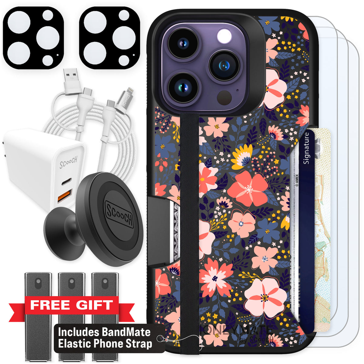 Scooch Moneymate Wildflowers for iPhone 14 Pro — Ultimate Bundle