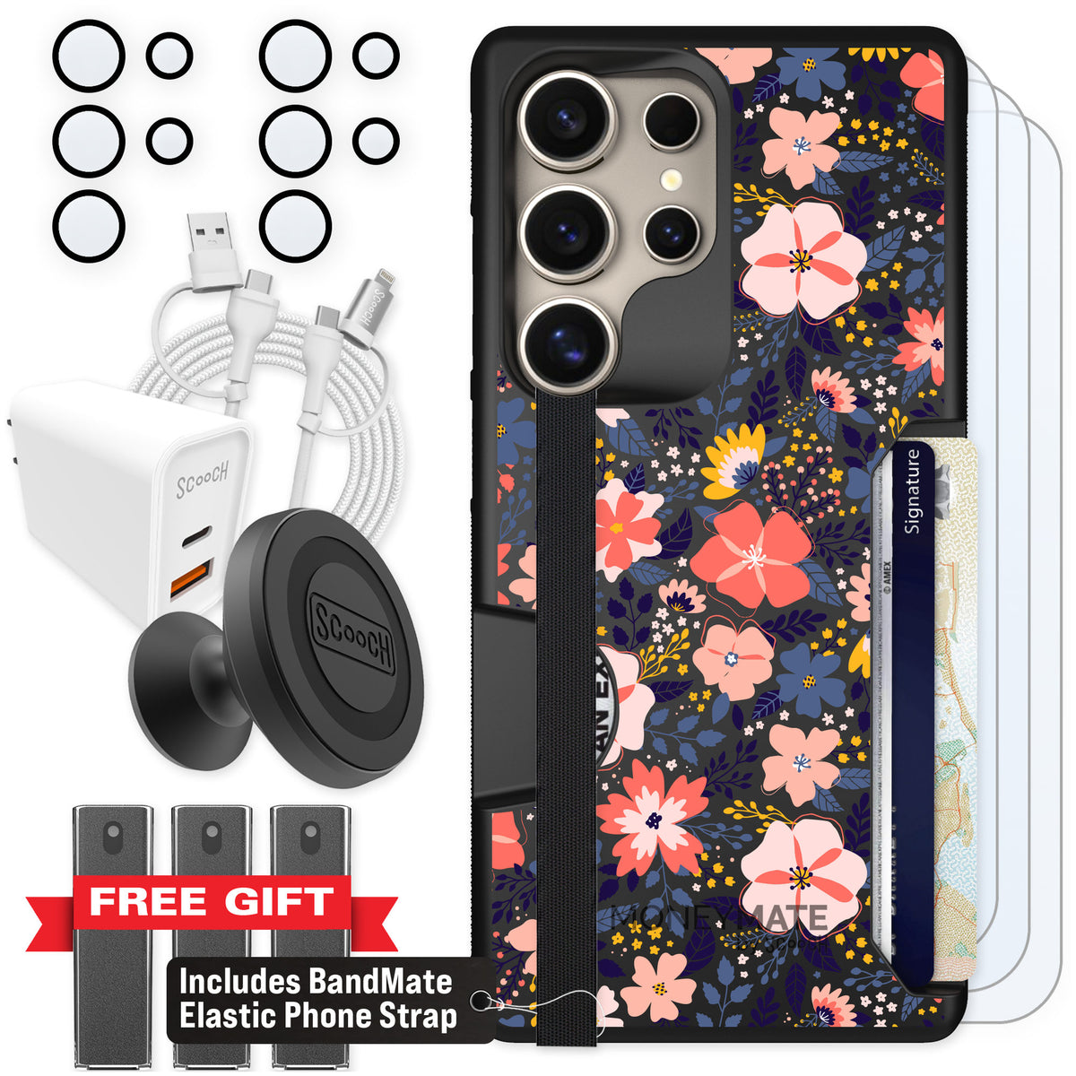 Scooch Moneymate Wildflowers for Galaxy S25 Ultra — Ultimate Bundle