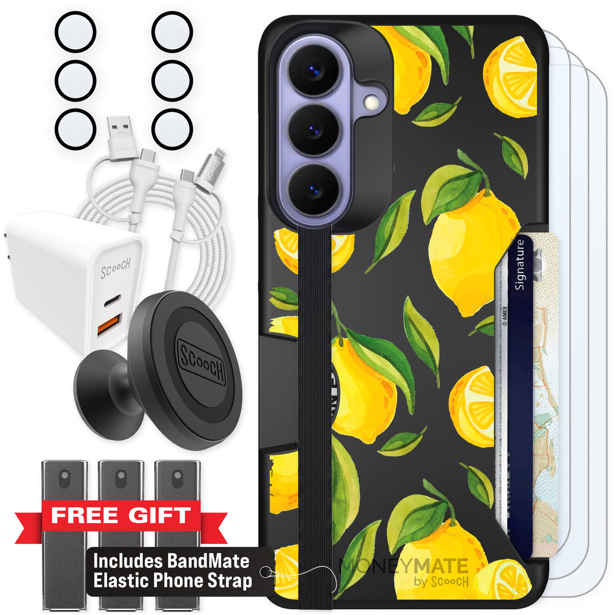 Scooch Moneymate Amalfi Lemons for Galaxy S26+ — Ultimate Bundle