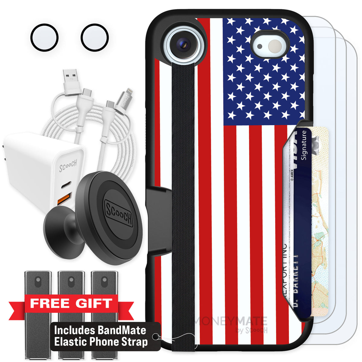 Scooch Moneymate Stars and Stripes for iPhone Air — Ultimate Bundle