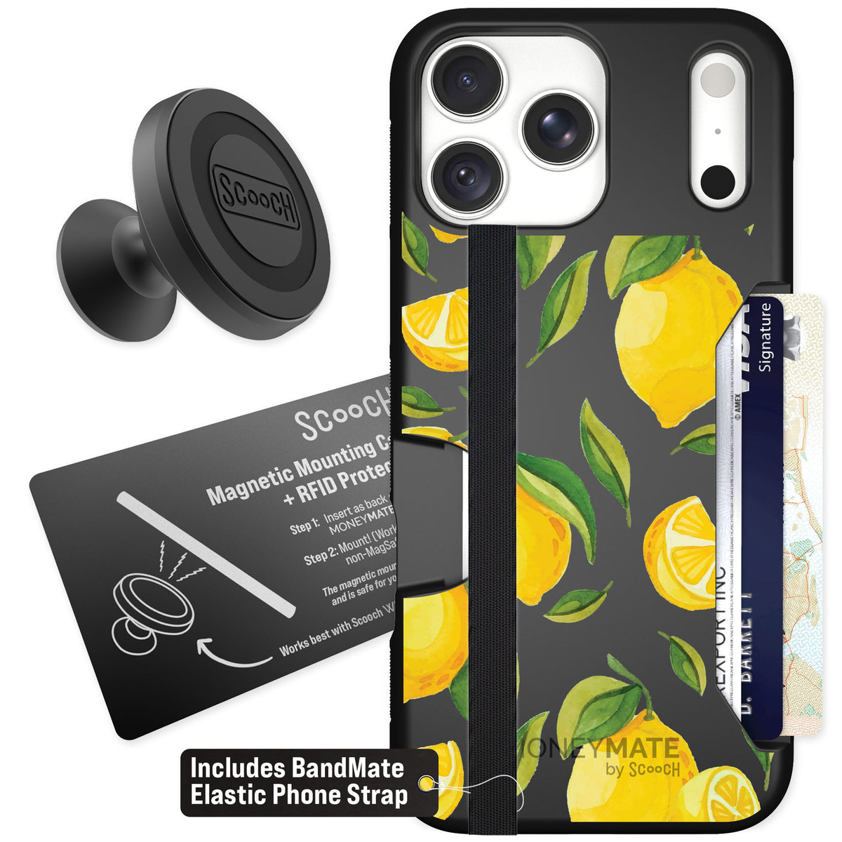 Scooch Moneymate Amalfi Lemons for iPhone 18 Pro Max — Starter Bundle