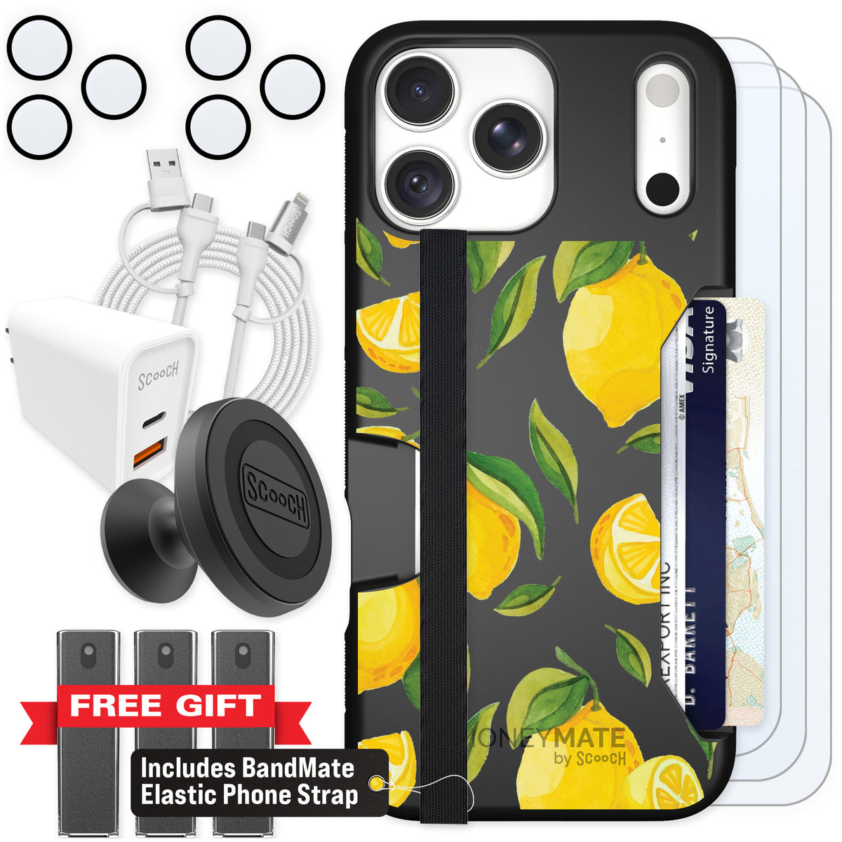 Scooch Moneymate Amalfi Lemons for iPhone 18 Pro Max — Ultimate Bundle