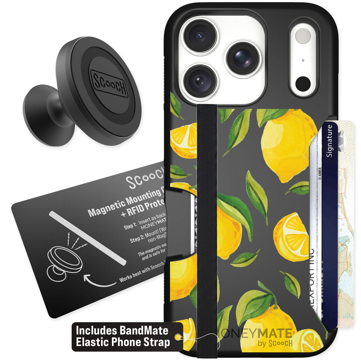 Scooch Moneymate Amalfi Lemons for iPhone 18 Pro — Starter Bundle