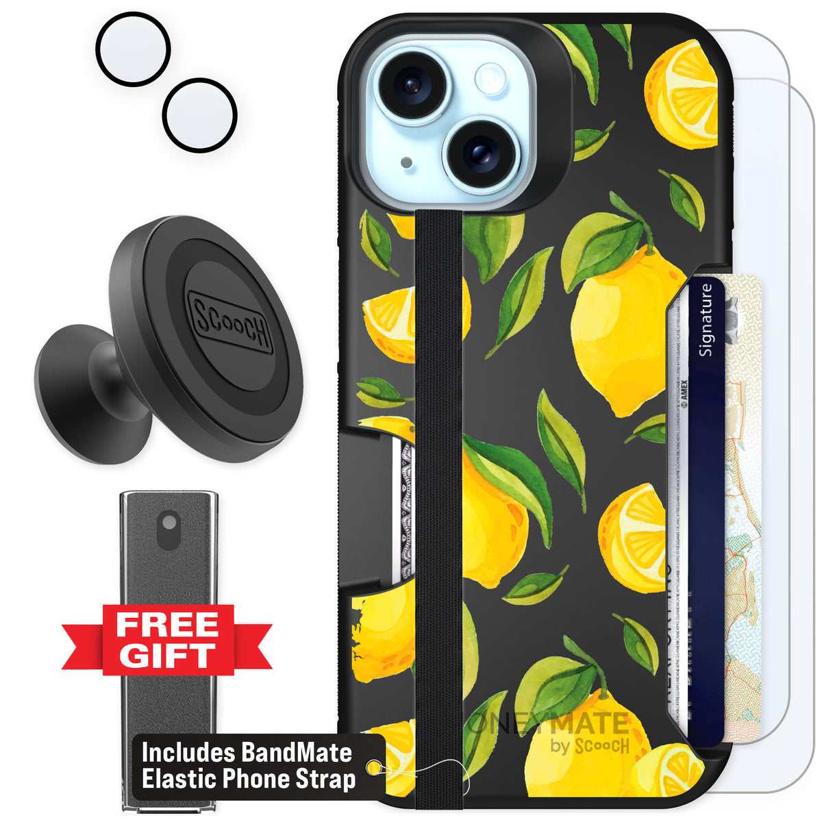 Scooch Moneymate Amalfi Lemons for iPhone 15 — Defender Bundle