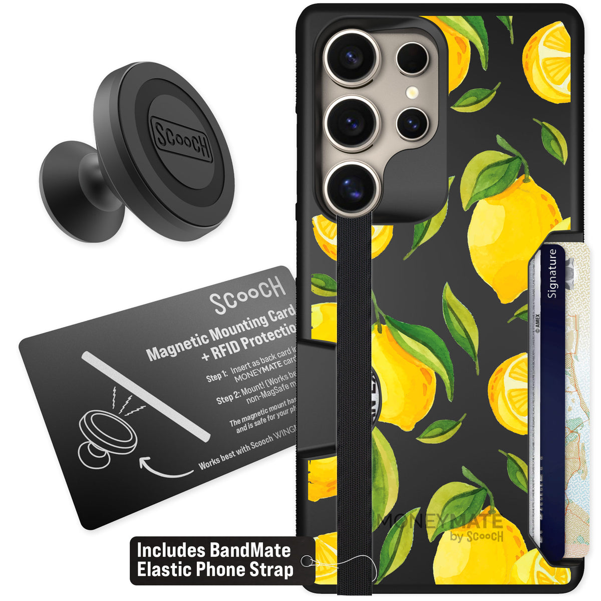 Scooch Moneymate Amalfi Lemons for Galaxy S25 Ultra — Starter Bundle