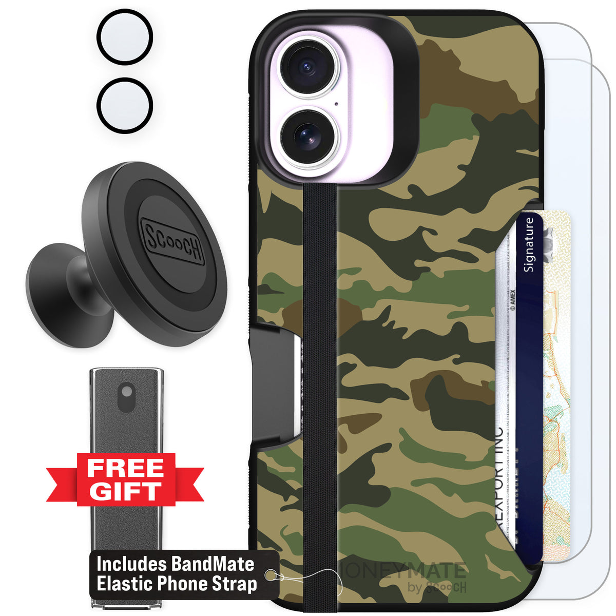 Scooch Moneymate Classic Camo for iPhone 17 — Defender Bundle