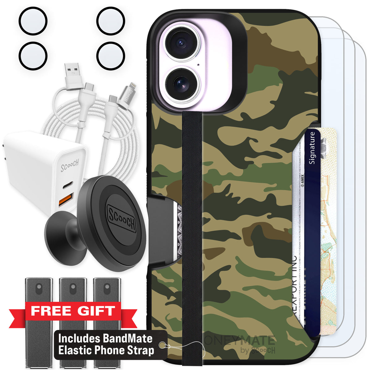 Scooch Moneymate Classic Camo for iPhone 17 — Ultimate Bundle