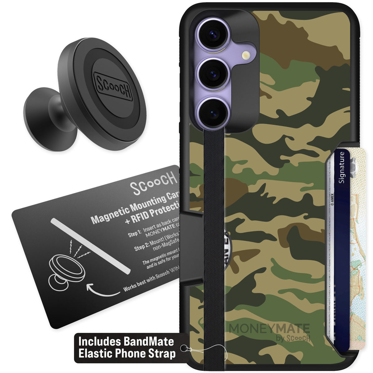 Scooch Moneymate Classic Camo for Galaxy S25+ — Starter Bundle