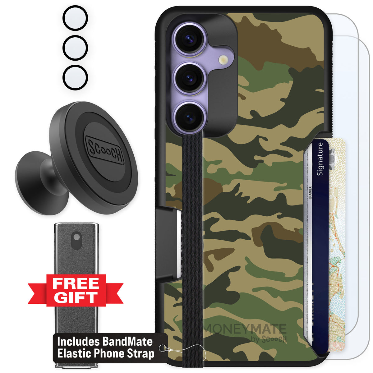 Scooch Moneymate Classic Camo for Galaxy S25 — Defender Bundle