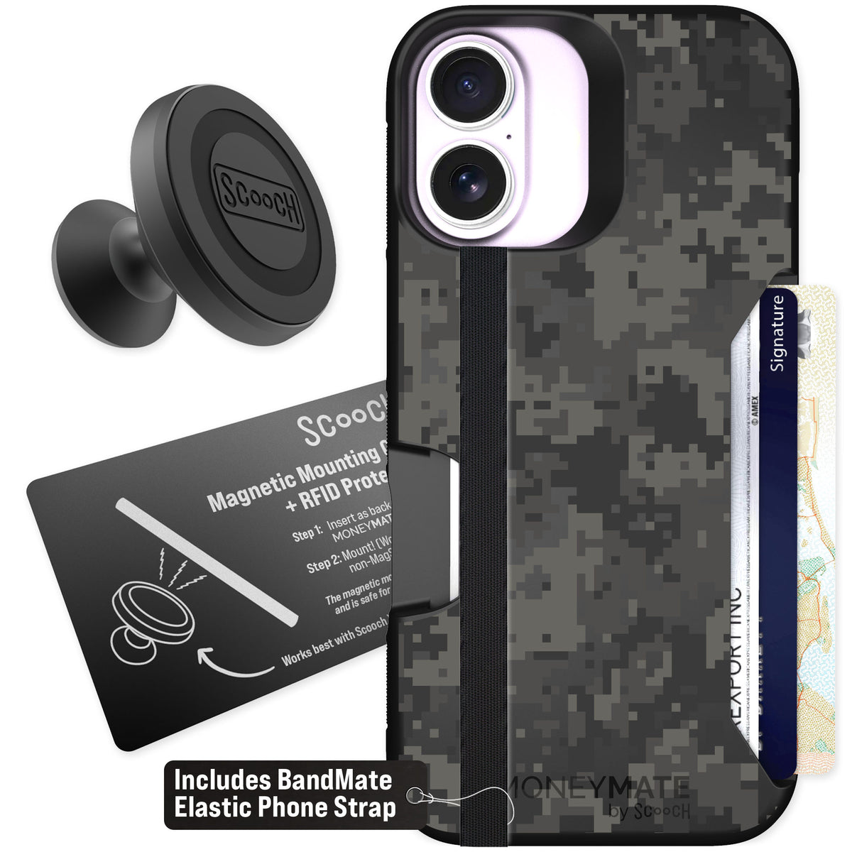 Scooch Moneymate Digi Camo for iPhone 17 — Starter Bundle