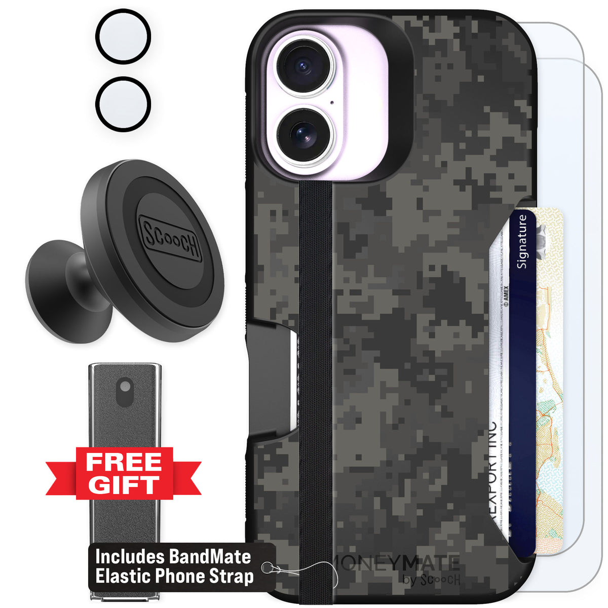 Scooch Moneymate Digi Camo for iPhone 17 — Defender Bundle