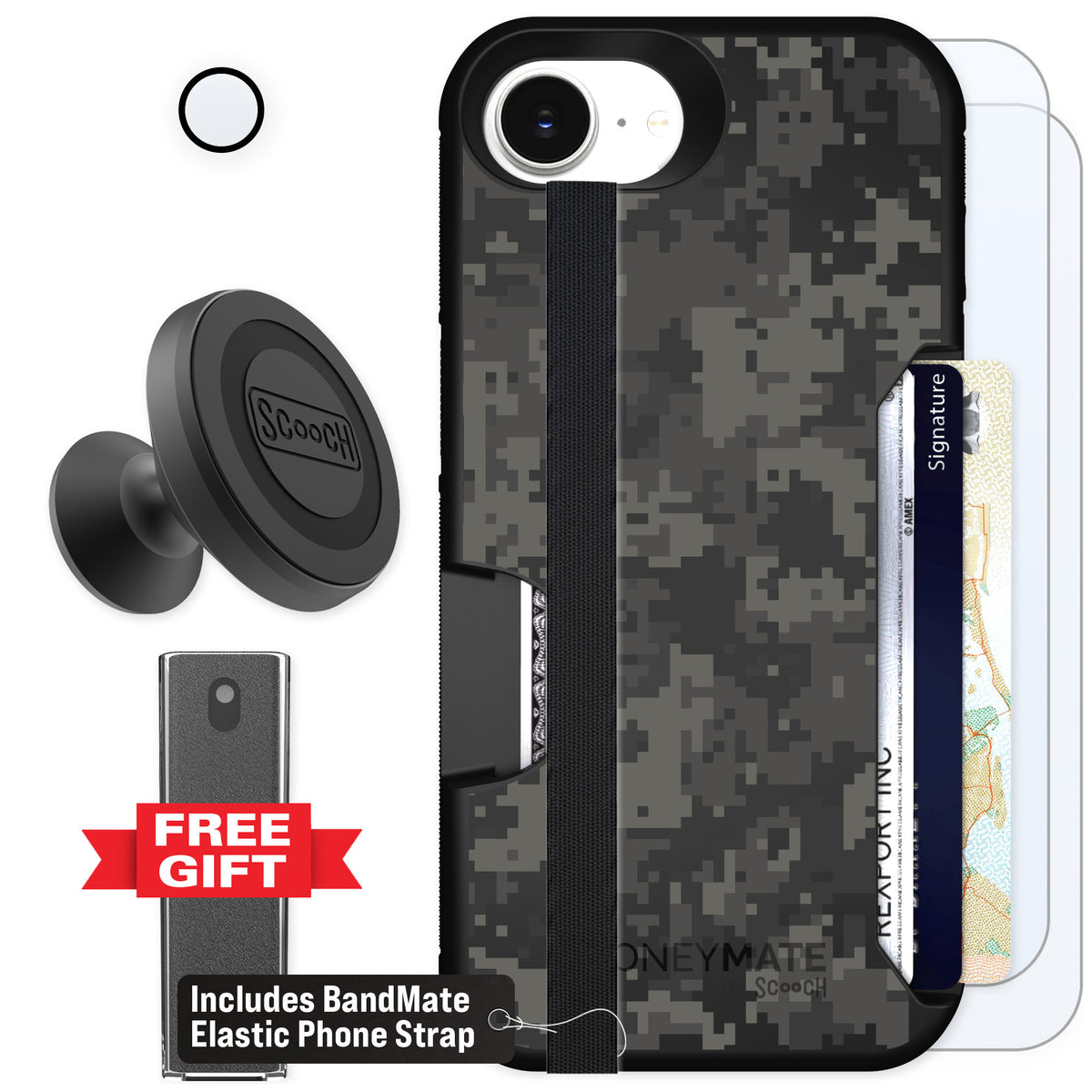 Scooch Moneymate Digi Camo for iPhone 16e — Defender Bundle
