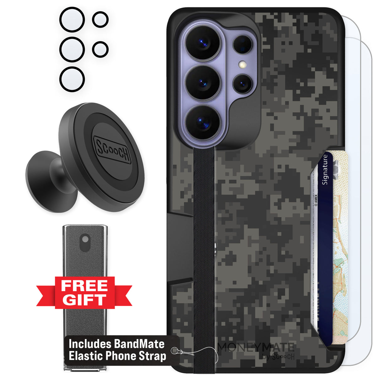Scooch Moneymate Digi Camo for Galaxy S26 Ultra — Defender Bundle