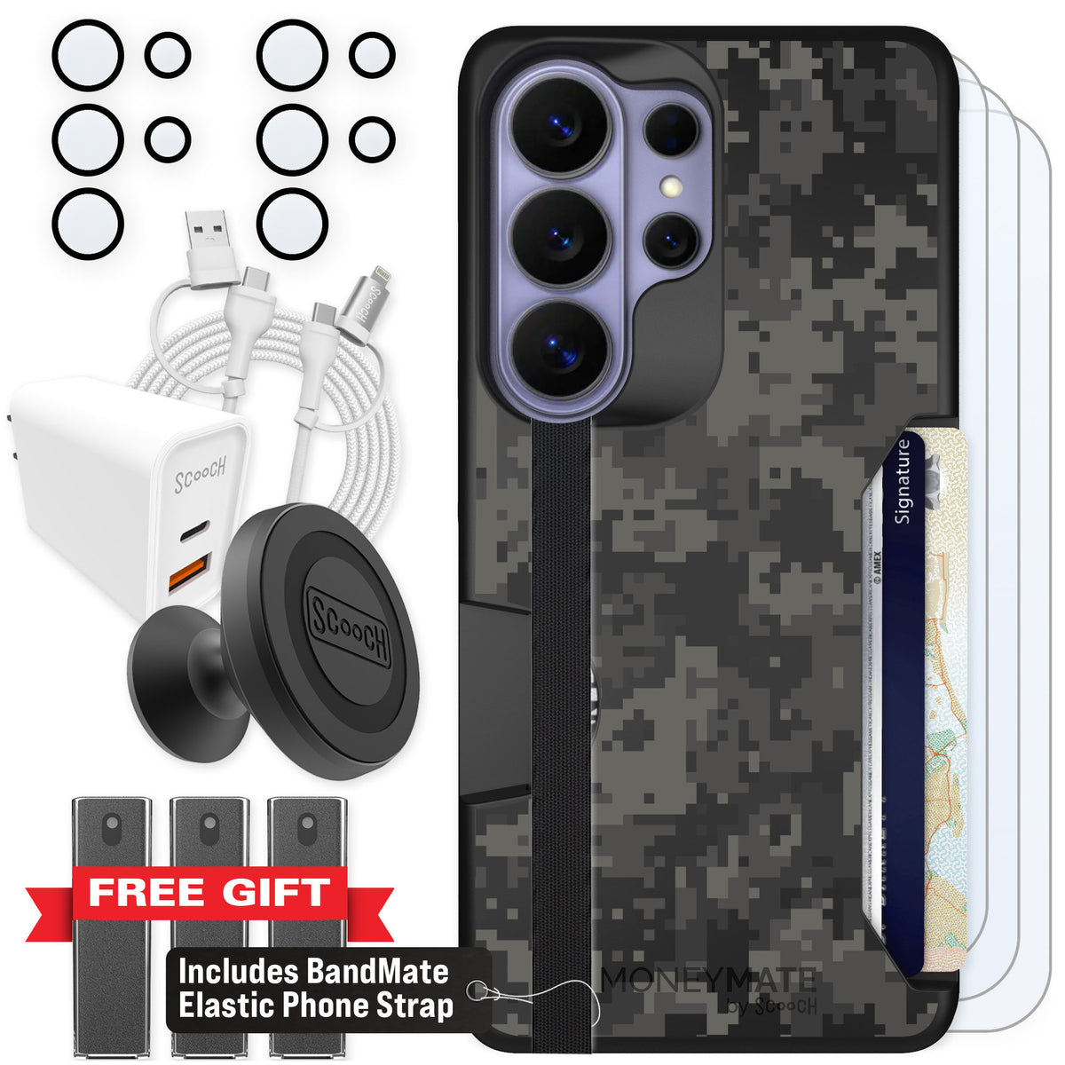 Scooch Moneymate Digi Camo for Galaxy S26 Ultra — Ultimate Bundle