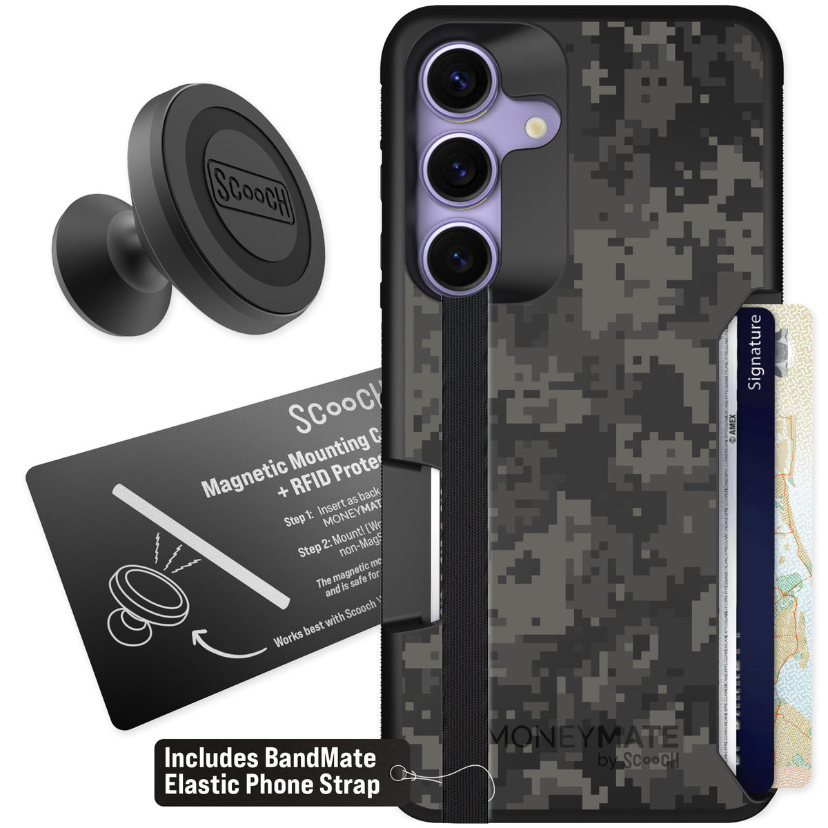 Scooch Moneymate Digi Camo for Galaxy S25 — Starter Bundle