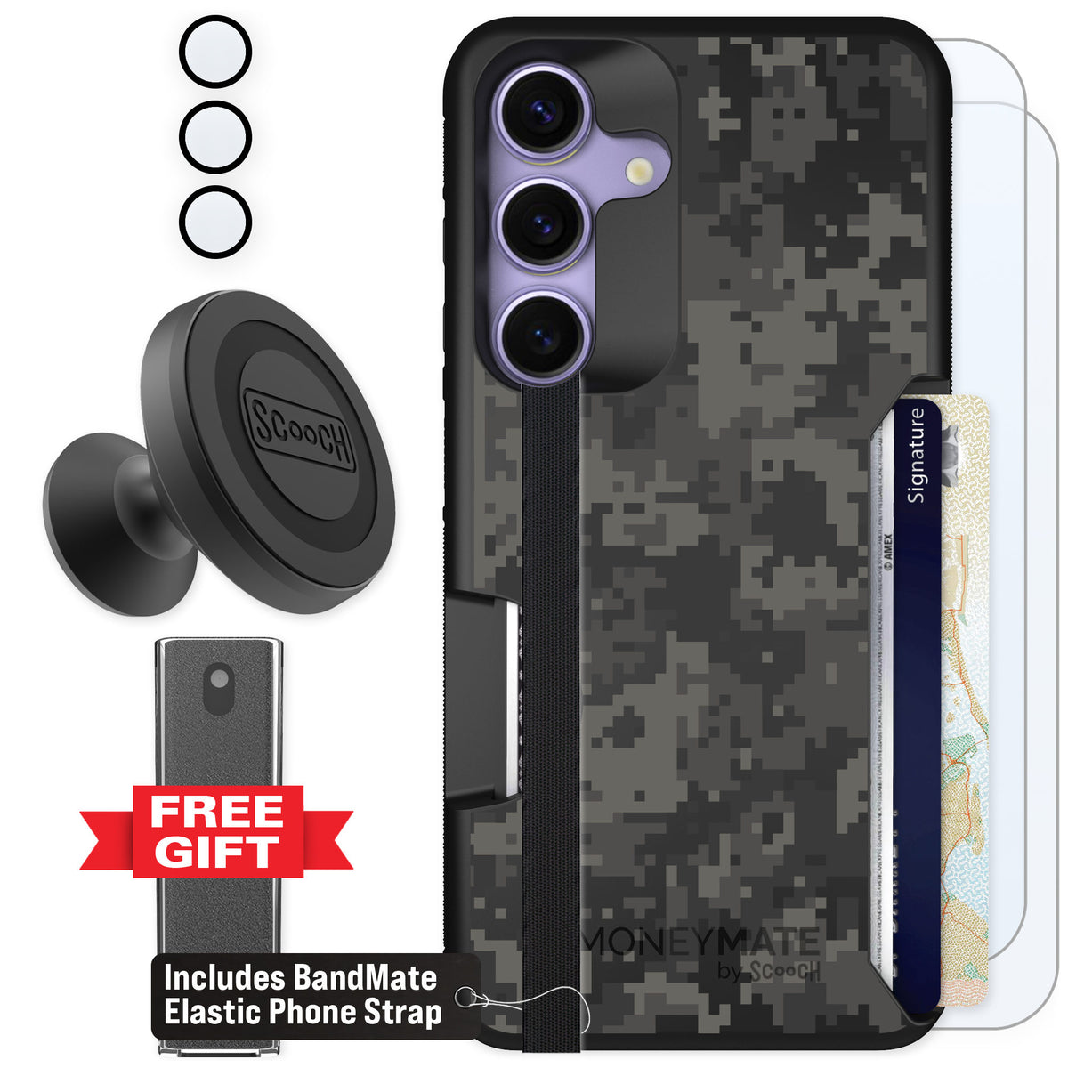 Scooch Moneymate Digi Camo for Galaxy S25 — Defender Bundle