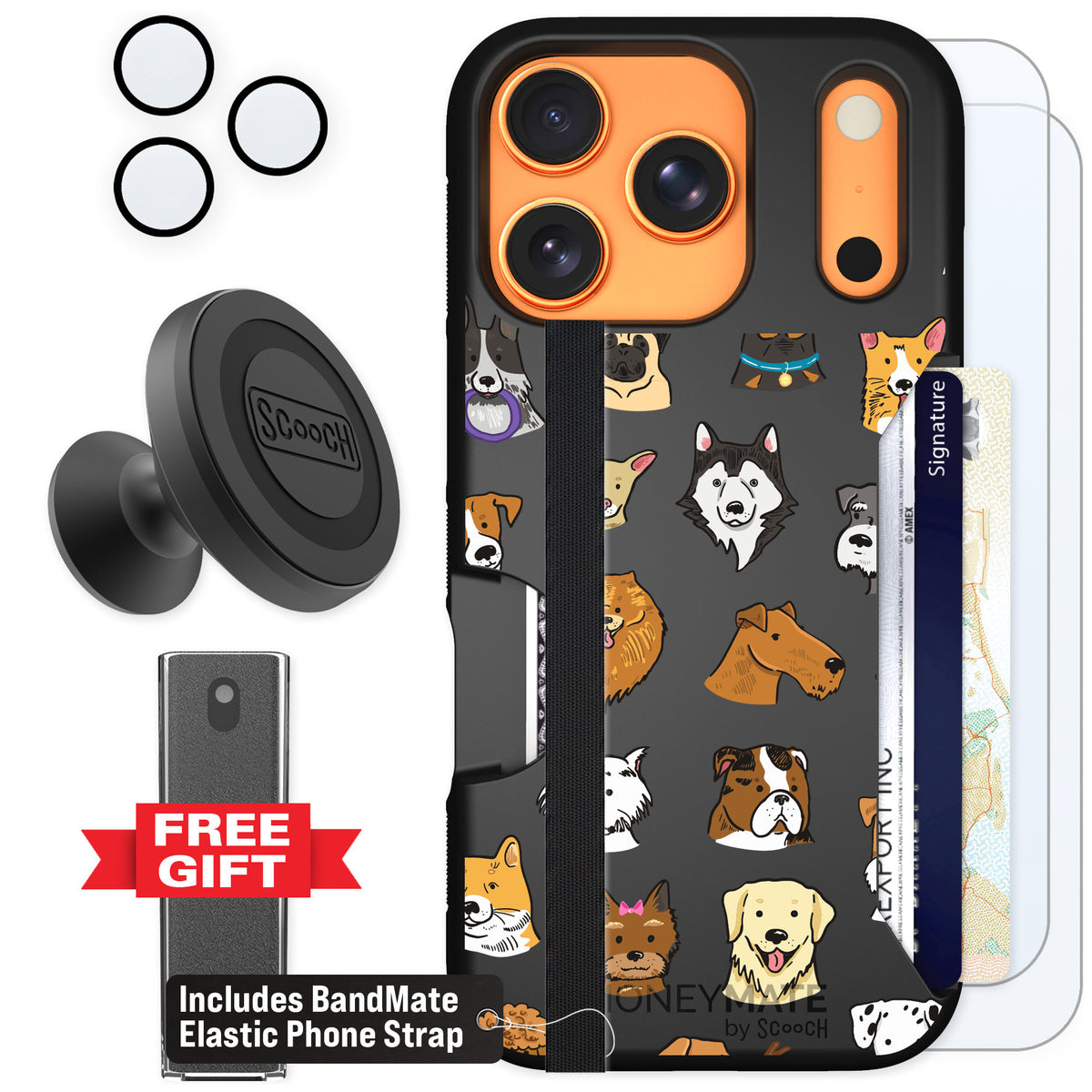 Scooch Moneymate Dog Squad for iPhone 17 Pro — Defender Bundle