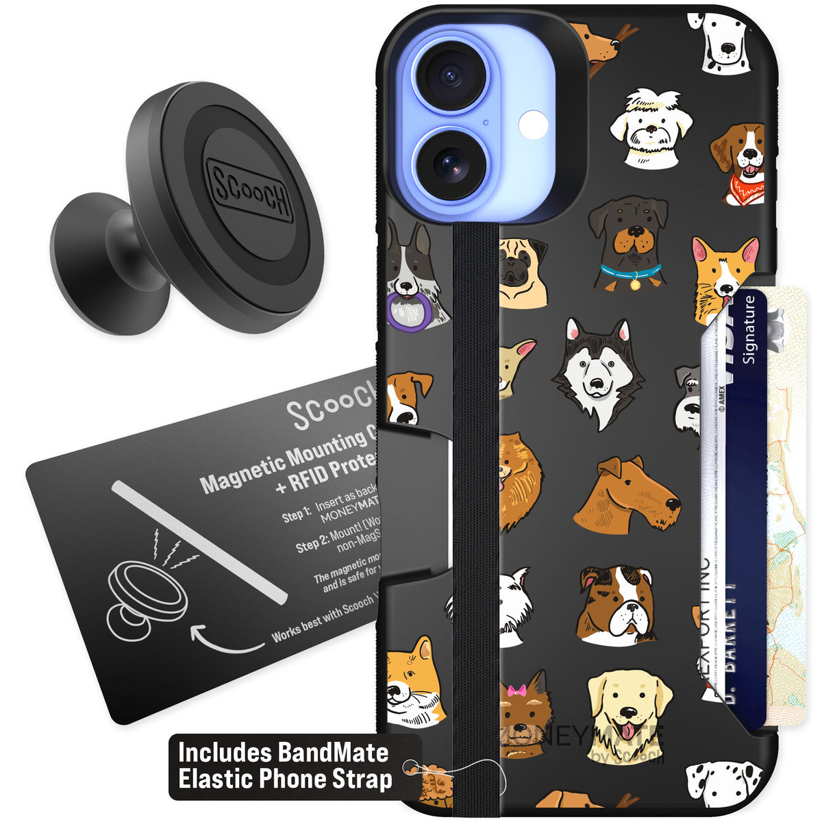 Scooch Moneymate Dog Squad for iPhone 16 Plus — Starter Bundle