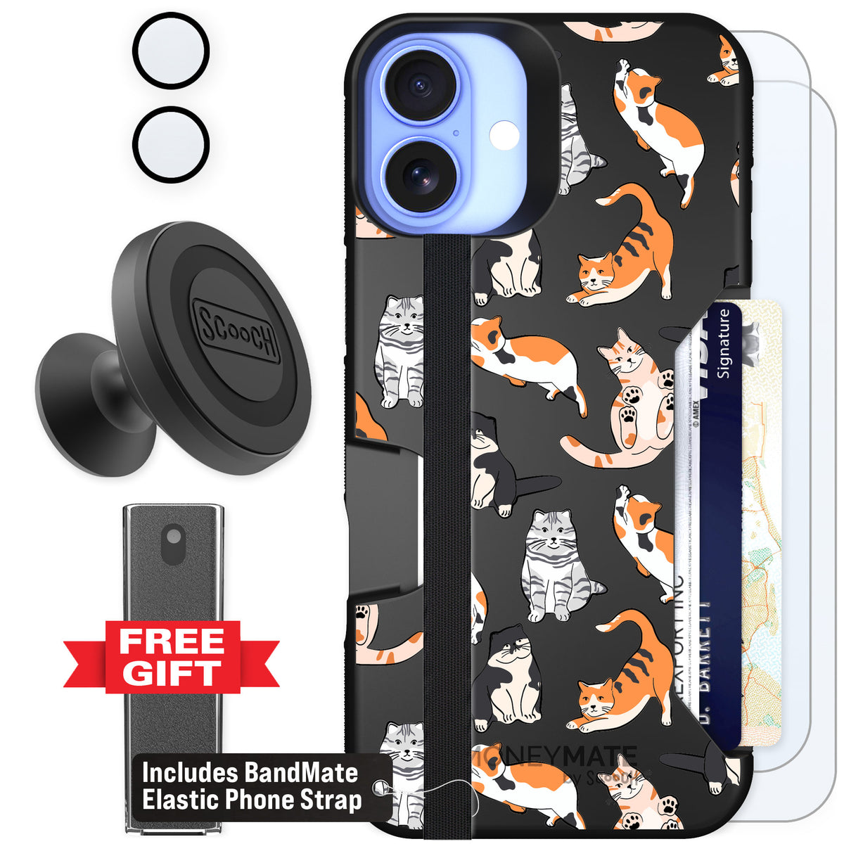 Scooch Moneymate Kitty Crew for iPhone 16 Plus — Defender Bundle