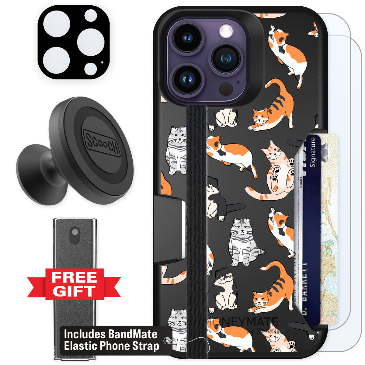 Scooch Moneymate Kitty Crew for iPhone 14 Pro Max — Defender Bundle