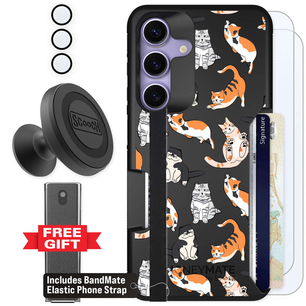 Scooch Moneymate Kitty Crew for Galaxy S25 — Defender Bundle