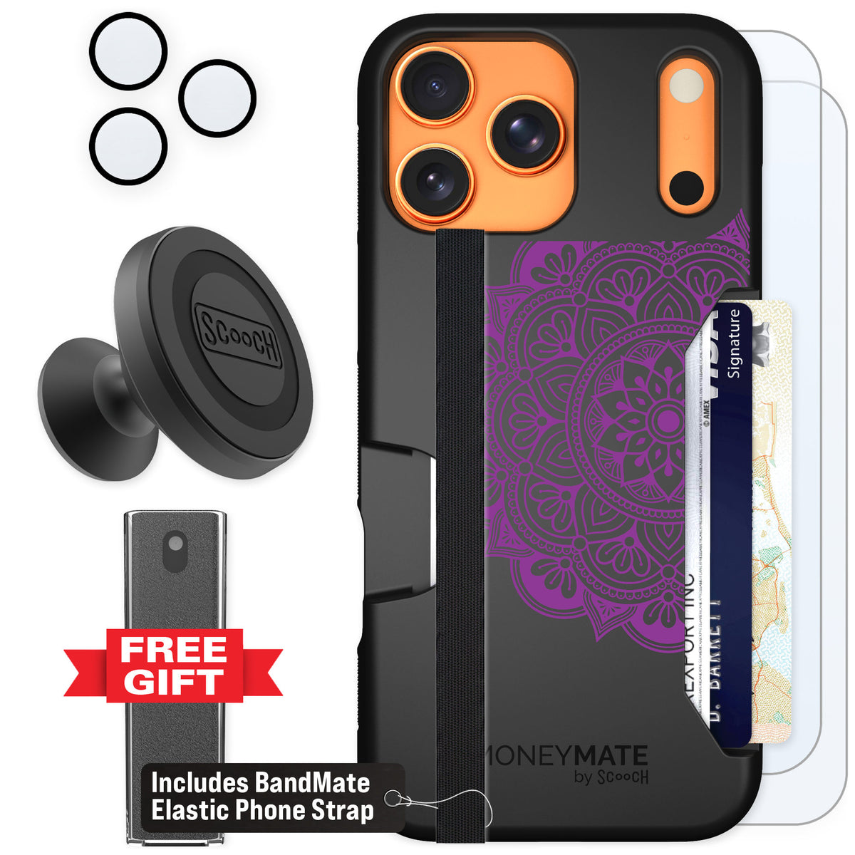 Scooch Moneymate Mandala Dreams for iPhone 17 Pro Max — Defender Bundle