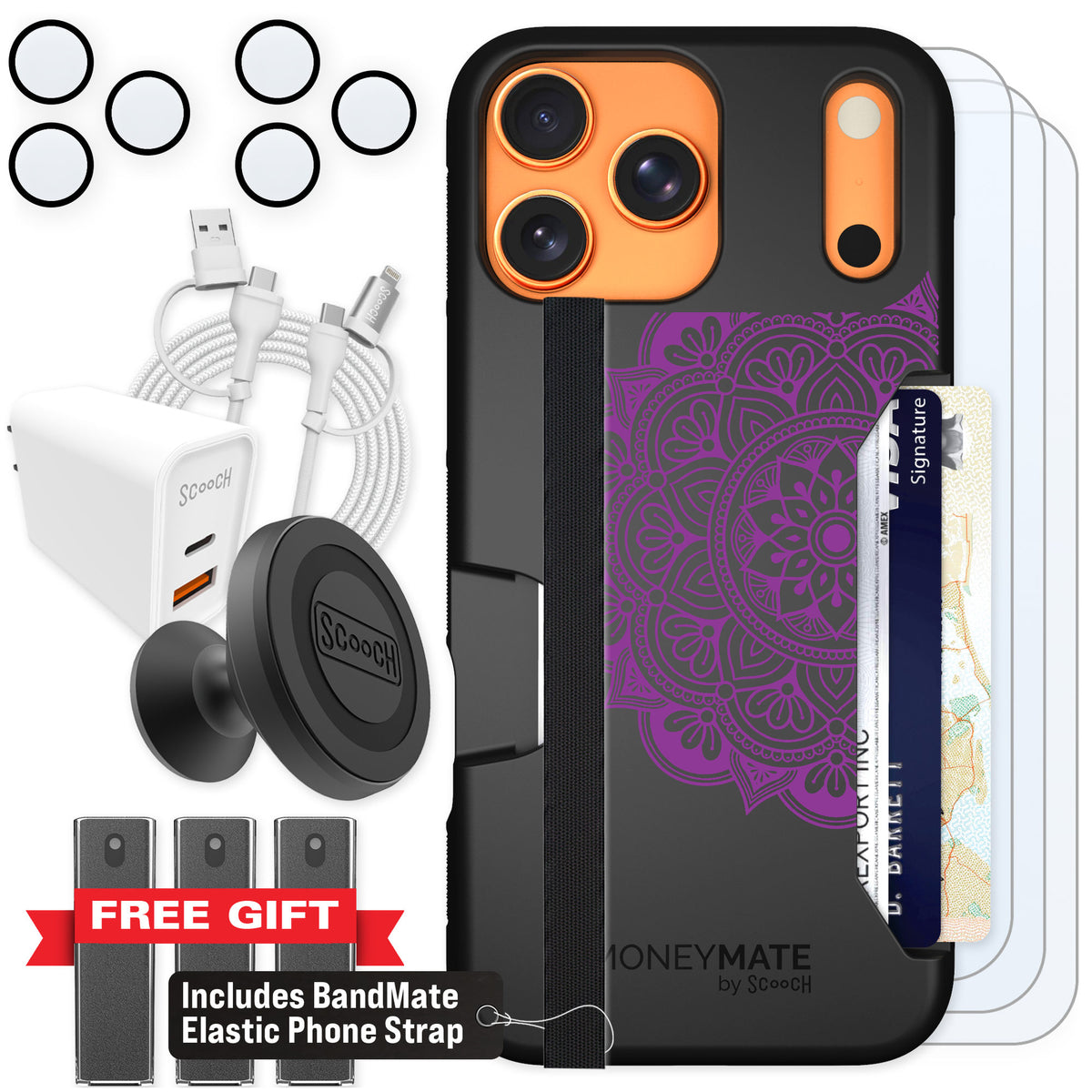 Scooch Moneymate Mandala Dreams for iPhone 17 Pro Max — Ultimate Bundle