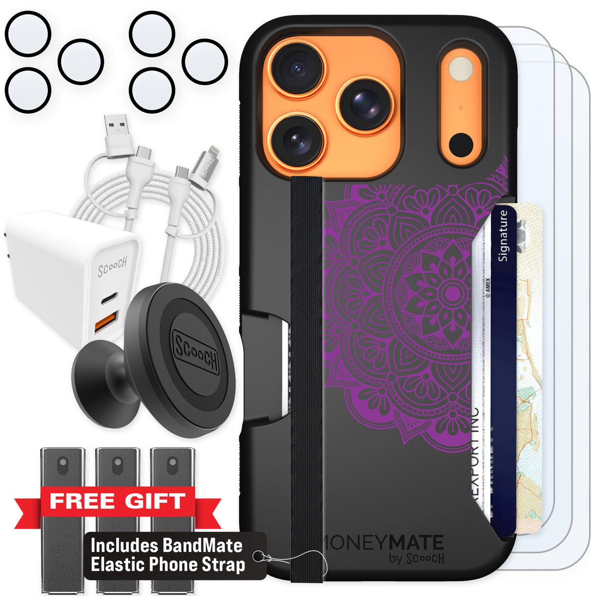 Scooch Moneymate Mandala Dreams for iPhone 17 Pro — Ultimate Bundle