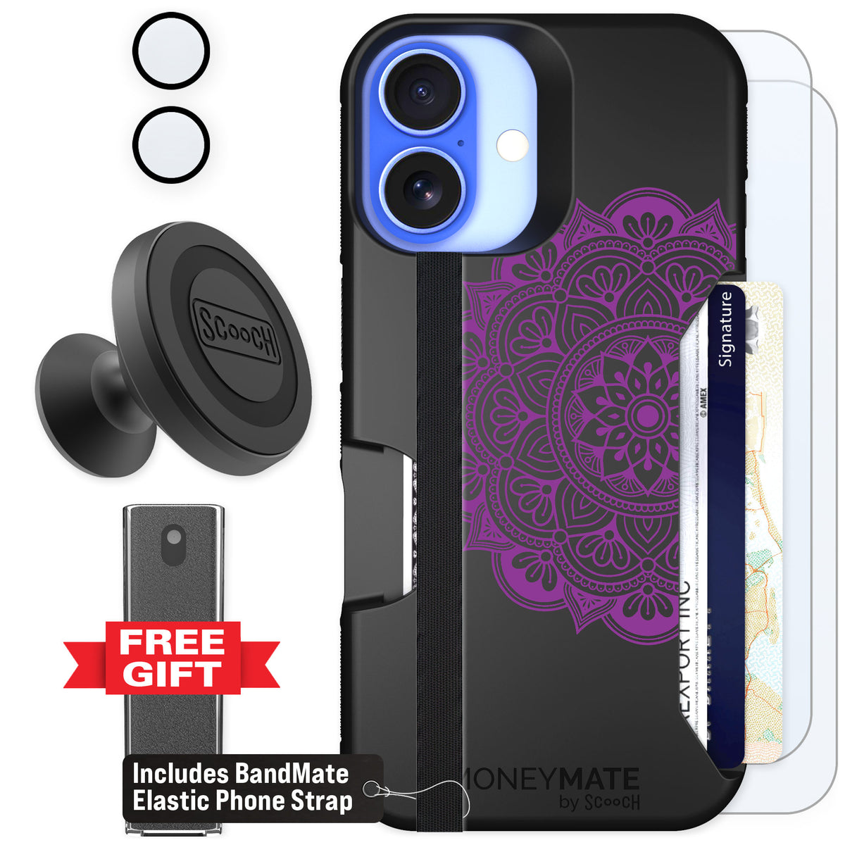 Scooch Moneymate Mandala Dreams for iPhone 16 — Defender Bundle
