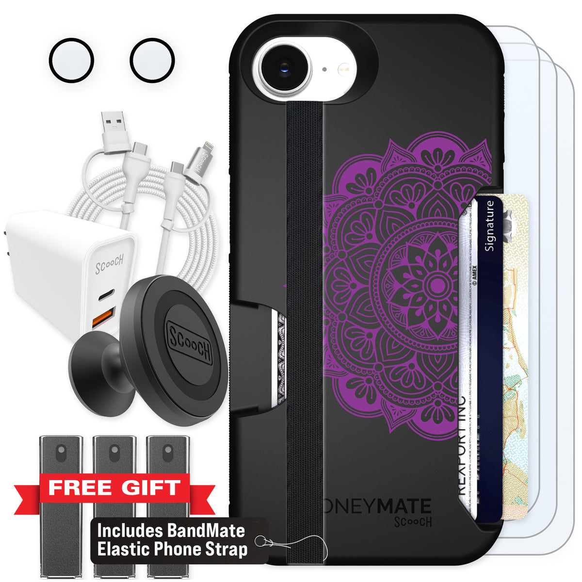 Scooch Moneymate Mandala Dreams for iPhone 16e — Ultimate Bundle