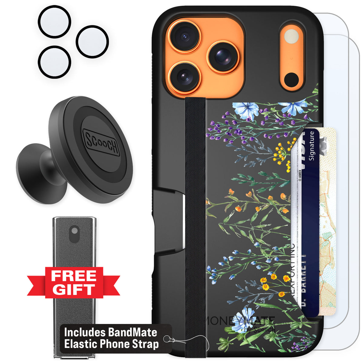 Scooch Moneymate Meadow Bloom for iPhone 17 Pro Max — Defender Bundle