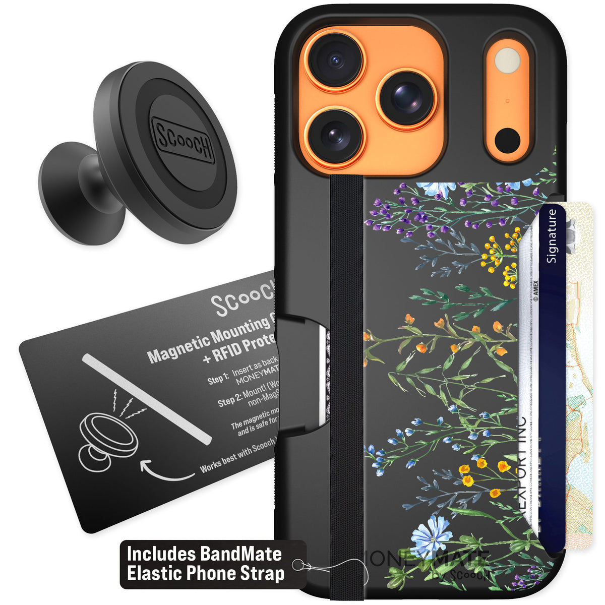 Scooch Moneymate Meadow Bloom for iPhone 17 Pro — Starter Bundle