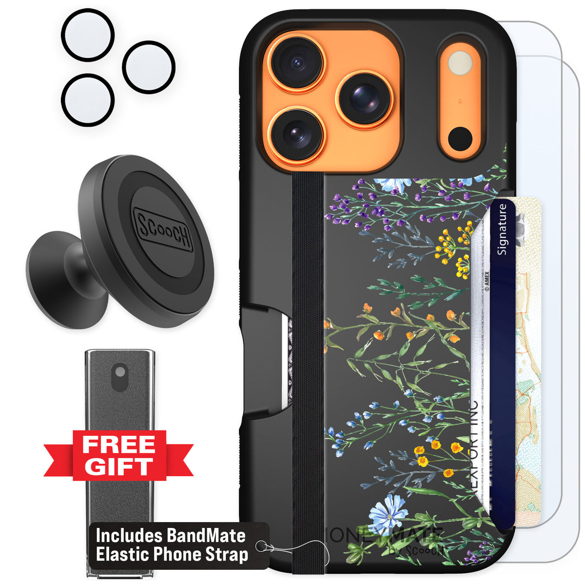 Scooch Moneymate Meadow Bloom for iPhone 17 Pro — Defender Bundle