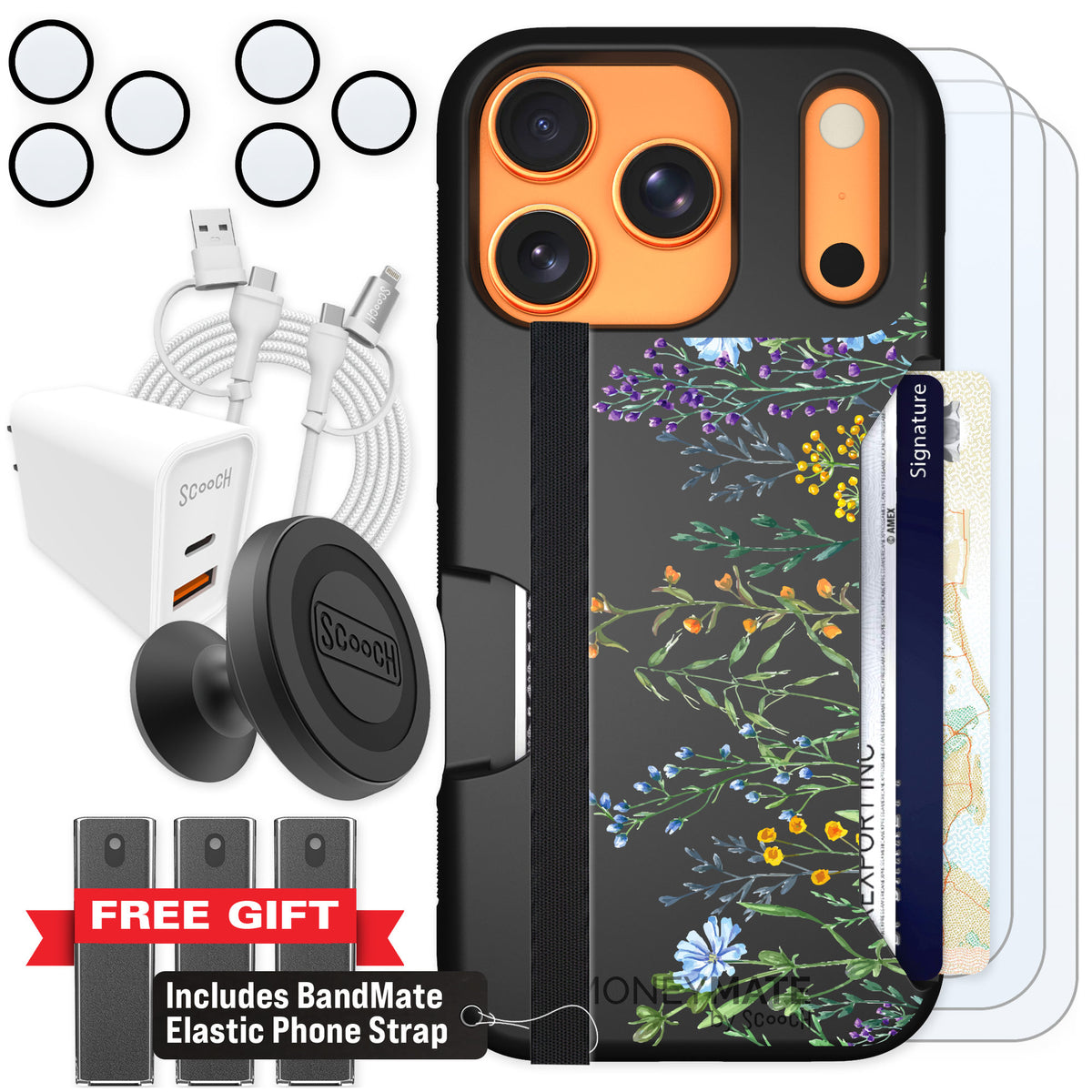 Scooch Moneymate Meadow Bloom for iPhone 17 Pro — Ultimate Bundle