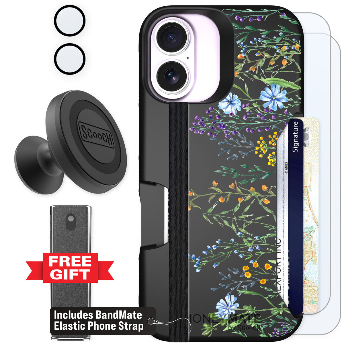 Scooch Moneymate Meadow Bloom for iPhone 17 — Defender Bundle