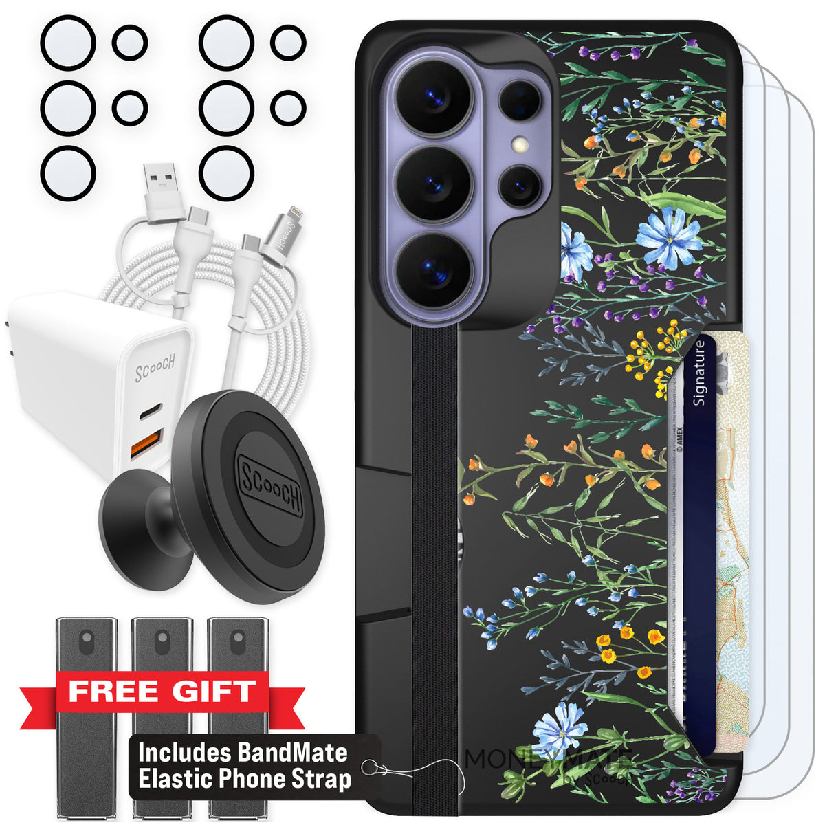 Scooch Moneymate Meadow Bloom for Galaxy S26 Ultra — Ultimate Bundle