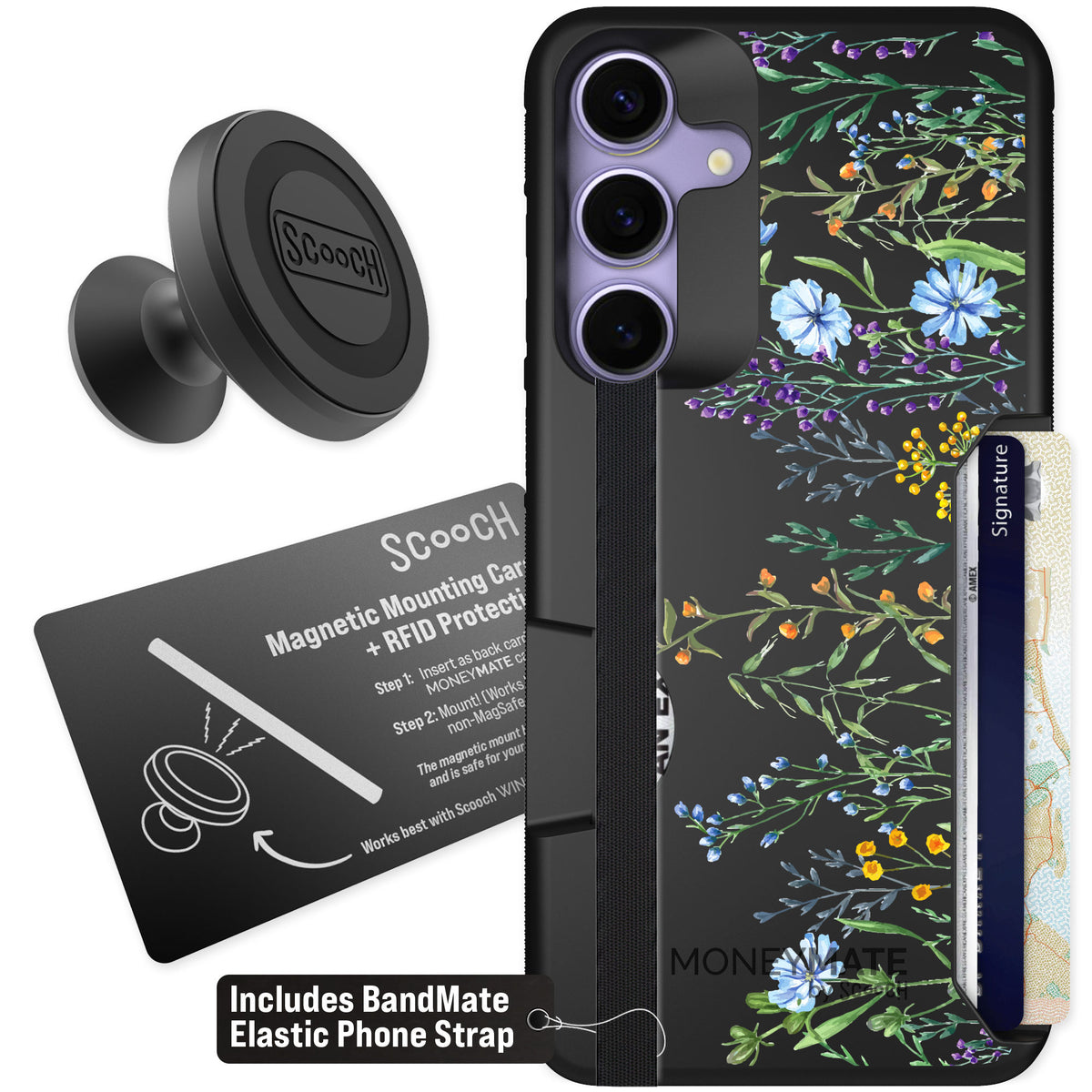 Scooch Moneymate Meadow Bloom for Galaxy S25+ — Starter Bundle