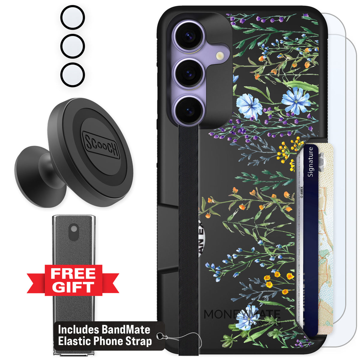 Scooch Moneymate Meadow Bloom for Galaxy S25+ — Defender Bundle
